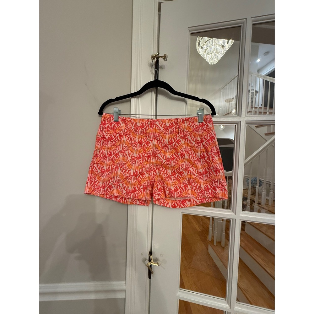Vineyard Vines Womens Pink Orange Seashell Print Chappy Shorts Size 2